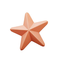 Orange star shaped object isolated on white background perfect for design.