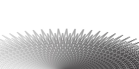 Halftone circular dots. Thick black halftone dots. Lines in a circle. Geometric art. Vector