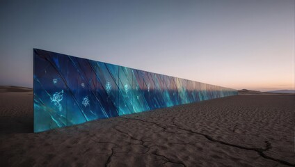 Futuristic Desert Oasis - A Monumental Digital Canvas Under the Sky.