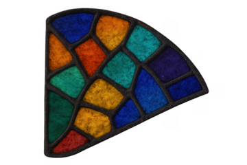 Stained glass art mosaic with colorful textured design