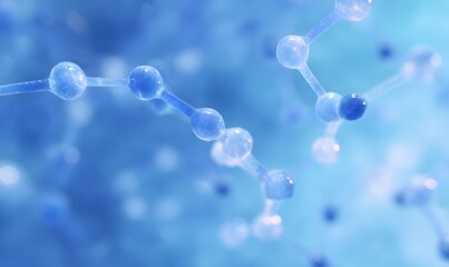 biohacking molecule visual presentation for Methylene Blue brigt blue color, neon modern biohacking style