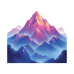 A serene mountain range illuminated by a soft sunrise from a distant viewpoint