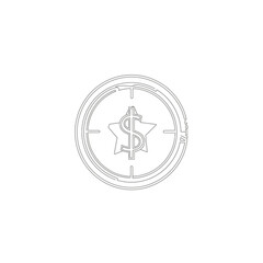 Fototapeta premium Close-up of coin with dollar sign, financial investment or currency concept image