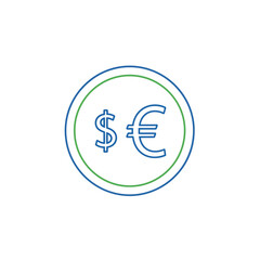 Obraz premium Currency Exchange Symbols with Dollar and Euro Icons for Financial Market Representation
