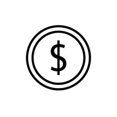 Obraz premium Minimalist Black and White Dollar Sign Icon for Financial Concepts