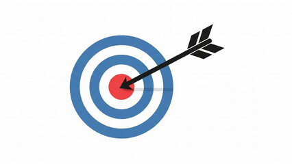 Flat vector icon of a target and arrow for success concept