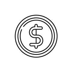Obraz premium Minimalist Illustration of a Dollar Coin Symbol for Financial and Economic Concepts