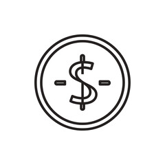 Obraz premium Minimalist Coin Illustration with Dollar Sign for Financial Concepts