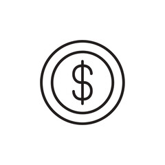Obraz premium Minimalist Coin with Dollar Sign Illustration for Financial and Business Concepts