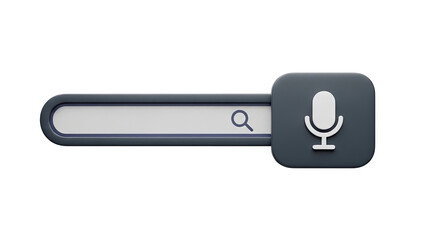 3D Render of a Search Bar with Microphone Icon