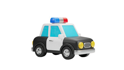 Cartoon police car with siren light bar