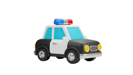 Cartoon police car with siren light bar