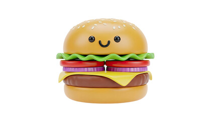 Cute Cartoon Hamburger Character