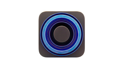 Nested Blue and Black Rings on Square Background