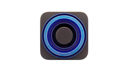 Nested Blue and Black Rings on Square Background