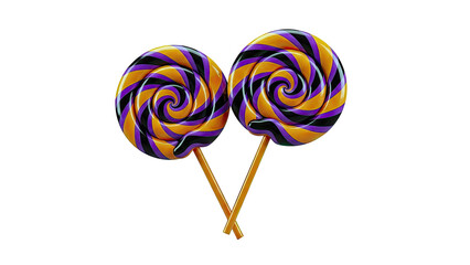 Two Halloween Swirl Lollipops
