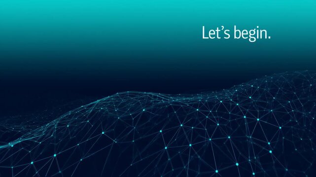 Abstract Digital Network Background with Lets Begin Text, Modern Technology Concept.