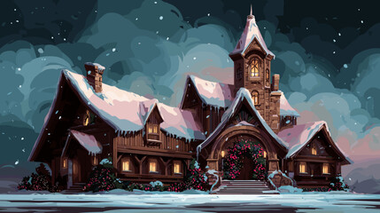 Santa Clause Houser, Vector Illustration