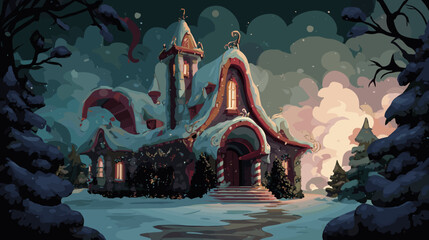 Santa Clause Houser, Vector Illustration