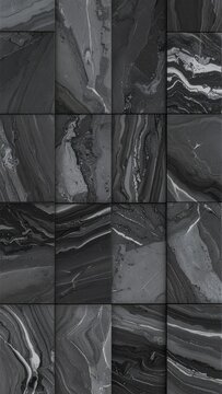 Abstract Dark Grey Marble Texture Background with Swirling Patterns.