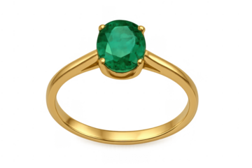 Emerald gold ring representing luxury and engagement jewelry
