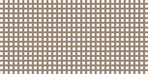 Seamless gold and gray metal grid background featuring a geometric square mesh pattern with a textured light vintage tile design on a decorative vector wallpaper material