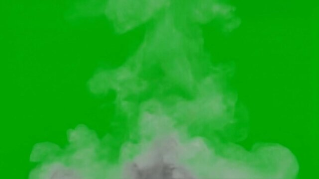 Close-up of clear glass tube on green screen for chroma key