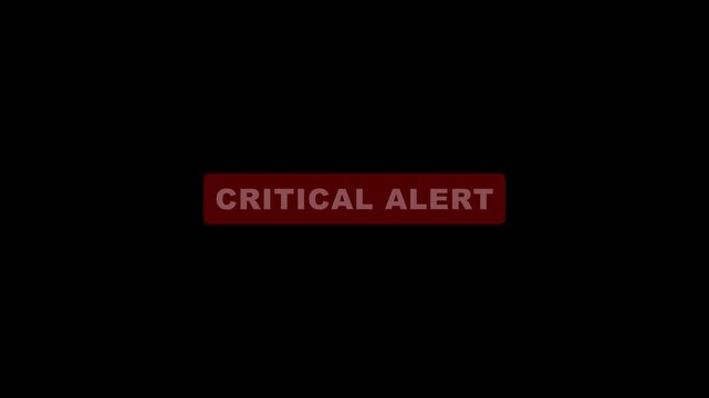 Critical Alert Red Warning Sign on Black Background Emergency Notification red alert danger sign
