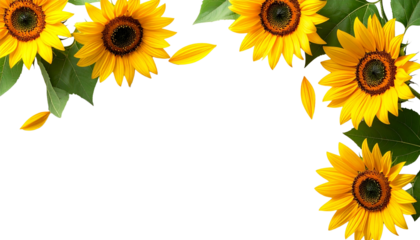 Sunflower Summer Decoration Isolated on Transparent Background
