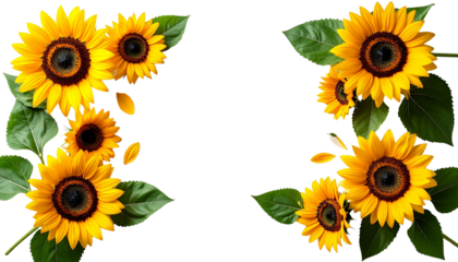 Sunflower Summer Decoration Isolated on Transparent Background