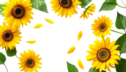 Sunflower Summer Decoration Isolated on Transparent Background
