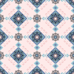 Seamless floral pattern collection featuring abstract botanical flowers and organic flowing shapes. Decorative repeating design with a modern vintage color palette, suitable for textile, fabric