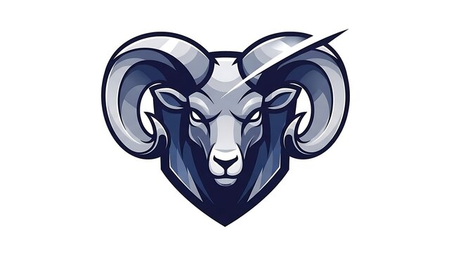 Vector Illustration of Ram Head Logo Design.