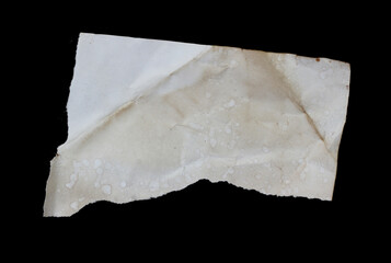 ripped paper on black background.