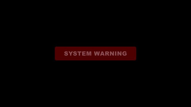 System Warning Alert Message on Black Background with Red Notification Box error message red warning