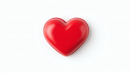 Fototapeta premium Red Heart Symbol Isolated on Pure White Background, Clean Edges, No Shadows, Sharp Focus, Minimalist Composition, Photorealistic Style
