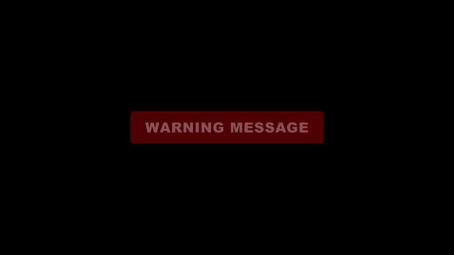 Warning Message Alert Sign Red Screen Notification caution