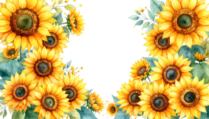 Sunflower Summer Decoration Isolated on Transparent Background