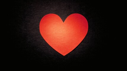 Red Heart Symbol on Black Textured Background, Warm Ambient Glow, Soft Diffused Lighting, Minimalist Composition