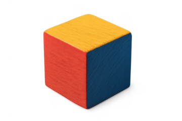Wooden cube toy block primary colors education