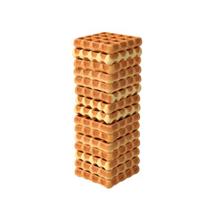 A Tall Delicious Stack of Belgian Waffles Ready