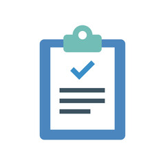 Clipboard with checklist and tick icon vector illustration isolated on white