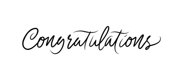 script text congratulations on light gray background. congratulations text, calligraphy congratulations, elegant typography design, celebration lettering, hand drawn congratulations © Afandi