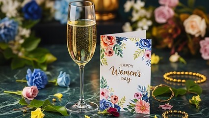 Champagne and floral arrangements for a special mother's day celebration