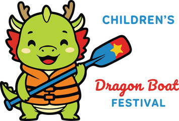Children's Duanwu  Dragon Boat Festival Cartoon Dragon
