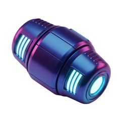 Futuristic SciFi Power Cell Glowing Blue and Purple