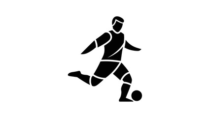 Obraz premium Silhouette of Soccer Player Kicking Ball.