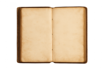 Open vintage old book with blank yellowed pages