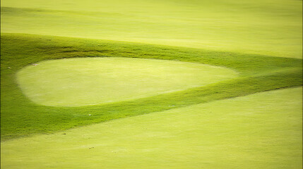 ryegrass. Manicured ryegrass on golf course green with geometric mowing patterns in daylight. gardening catalogs, home-decor guides, designed for home decor and floral branding.