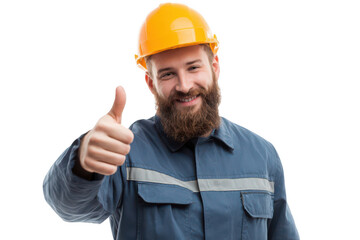 worker in a helmet showing a thumbs-up gesture
